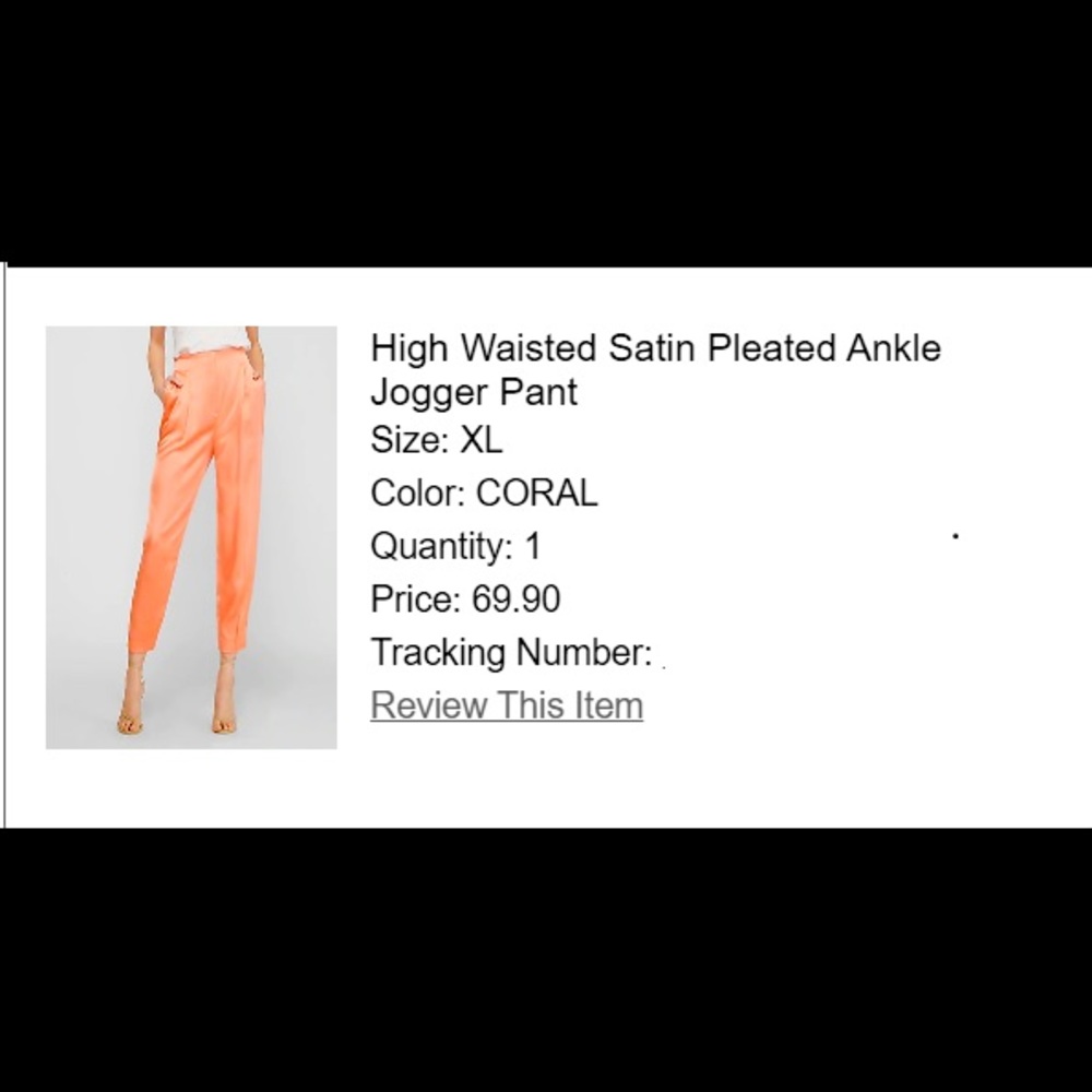 Express High Waisted Satin Pleated Ankle Jogger